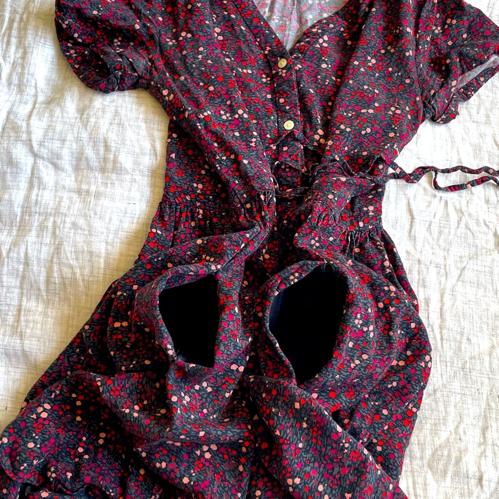 GAP • Floral Print Shirtdress Midi Length - Picture 6 of 12